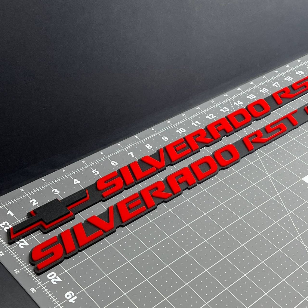 2PCS Silverado RST Emblem Badge – 3D Acrylic Decal Fits Chevy Silverado