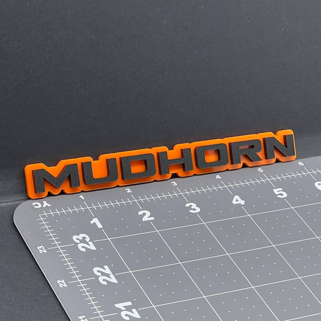 1PC MUDHORN Emblem – 3D Acrylic Tailgate Badge Decal for Car, Truck, SUV