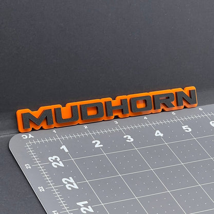 1PC MUDHORN Emblem – 3D Acrylic Tailgate Badge Decal for Car, Truck, SUV