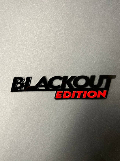 1PC BLACKOUT Emblem – Black Edition 3D Acrylic Car Badge Decal Sticker