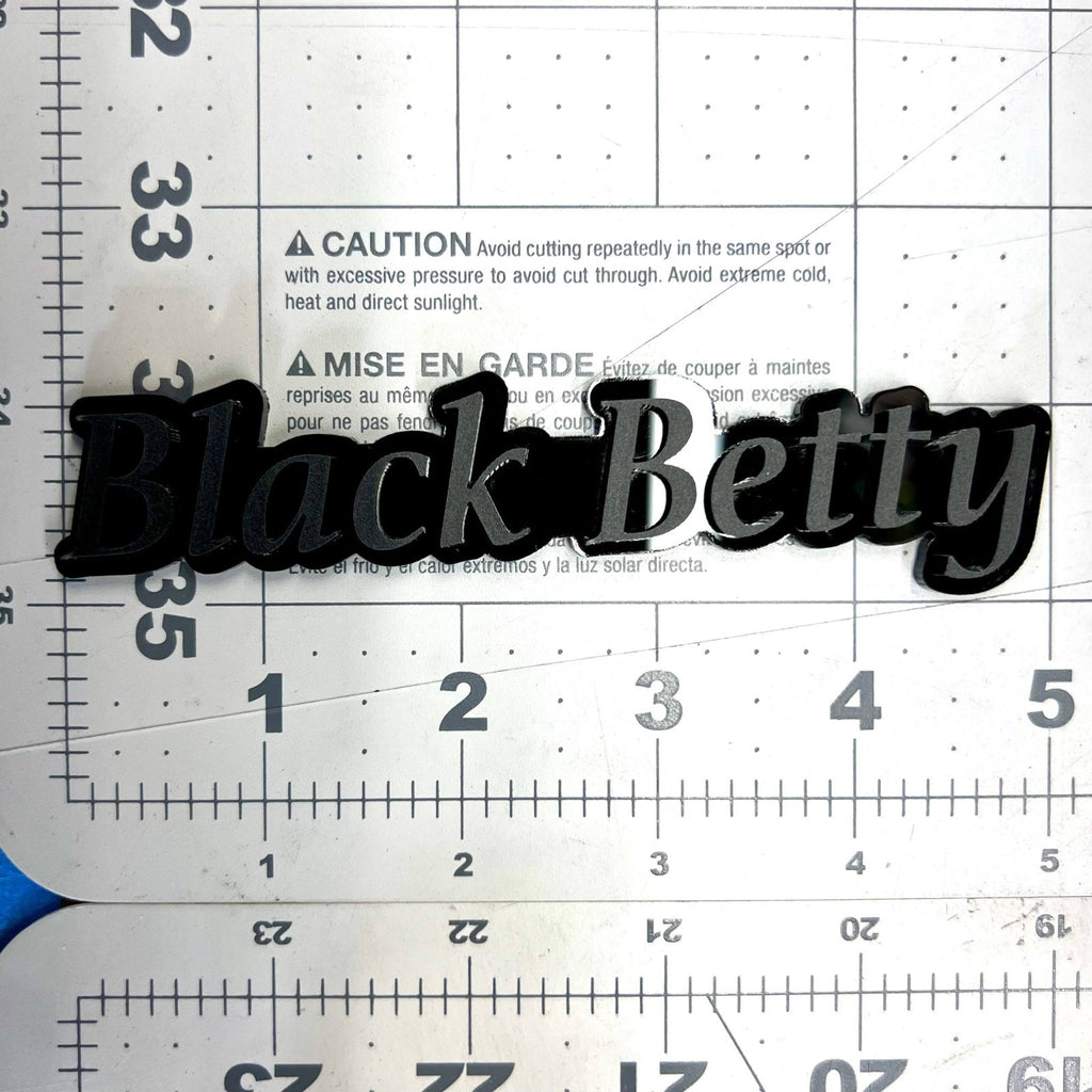 1pc Black Betty Multicolor 3D Car Emblem – Easy Install Fender & Trunk Decal