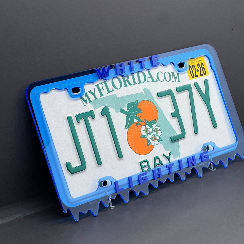 WHITE LIGHTING License Plate Frame Cover – Car Tag Frame for Truck SUV Car