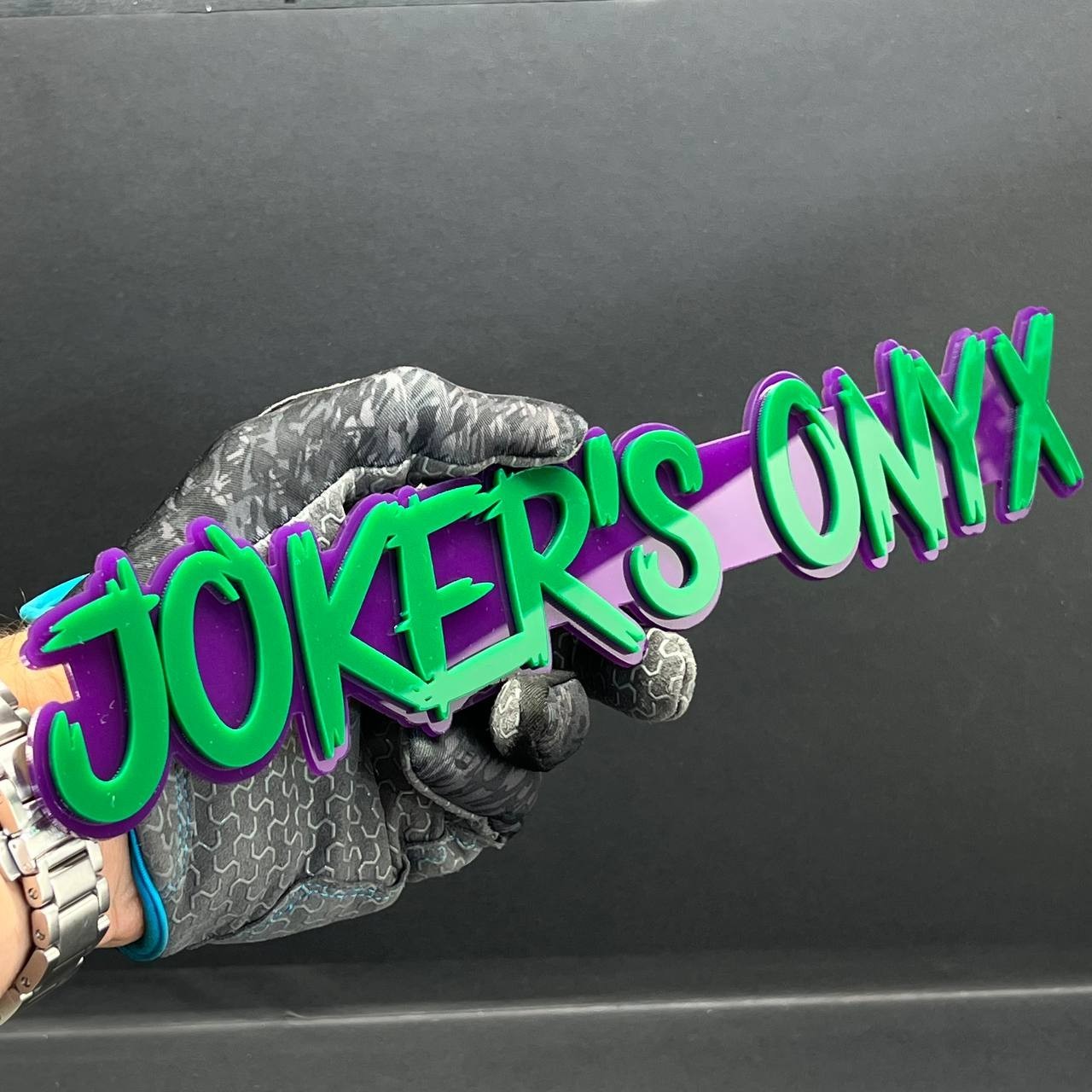 1PC JOKER'S ONYX Emblem – 3D Custom Acrylic Car Fender & Trunk Badge Decal