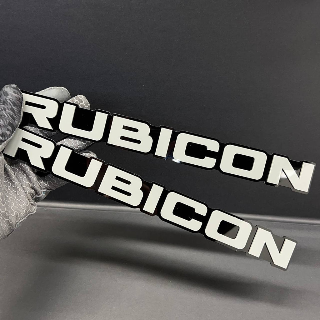RUBICON EMBLEMS QTY 2 FENDER EXTERIOR RUBICON BADGE PAIR 3D EMBLEMS