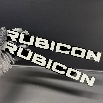 RUBICON EMBLEMS QTY 2 FENDER EXTERIOR RUBICON BADGE PAIR 3D EMBLEMS