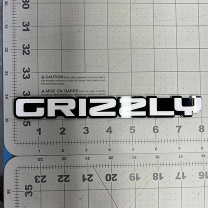1pc GRIZZLY Multicolor 3D Acrylic Emblem – Aggressive Car & Truck Exterior Badge