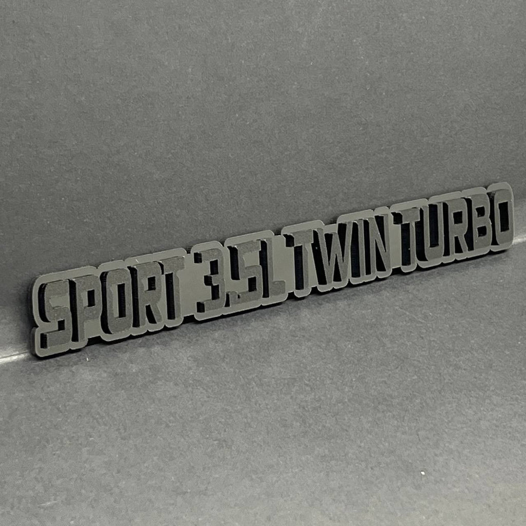 1PC SPORT 3.5L TWIN TURBO Emblem – 3D Multicolor Acrylic Car Badge Decal