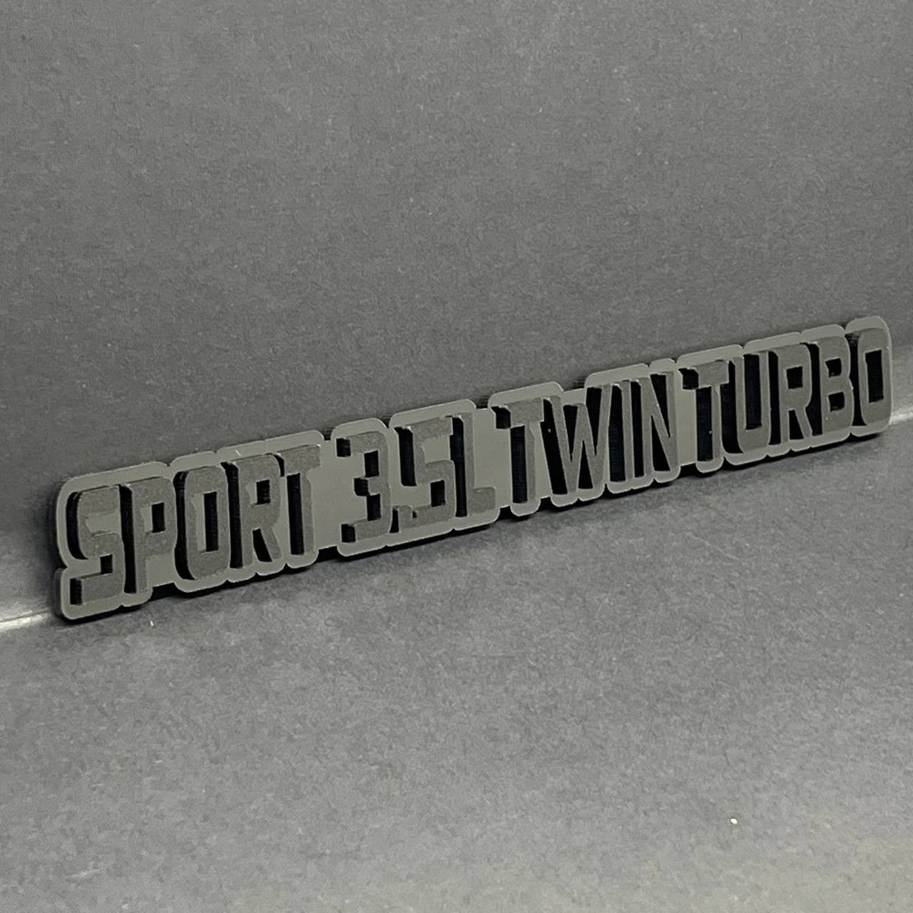 1PC SPORT 3.5L TWIN TURBO Emblem – 3D Multicolor Acrylic Car Badge Decal
