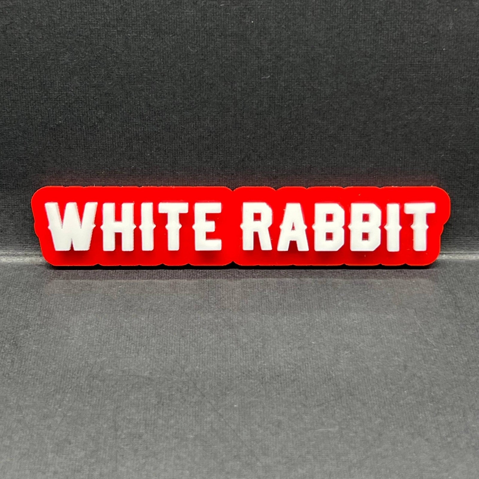 1x WHITE RABBIT Multicolor Car Badge – Easy Install Acrylic Fender & Trunk Decal