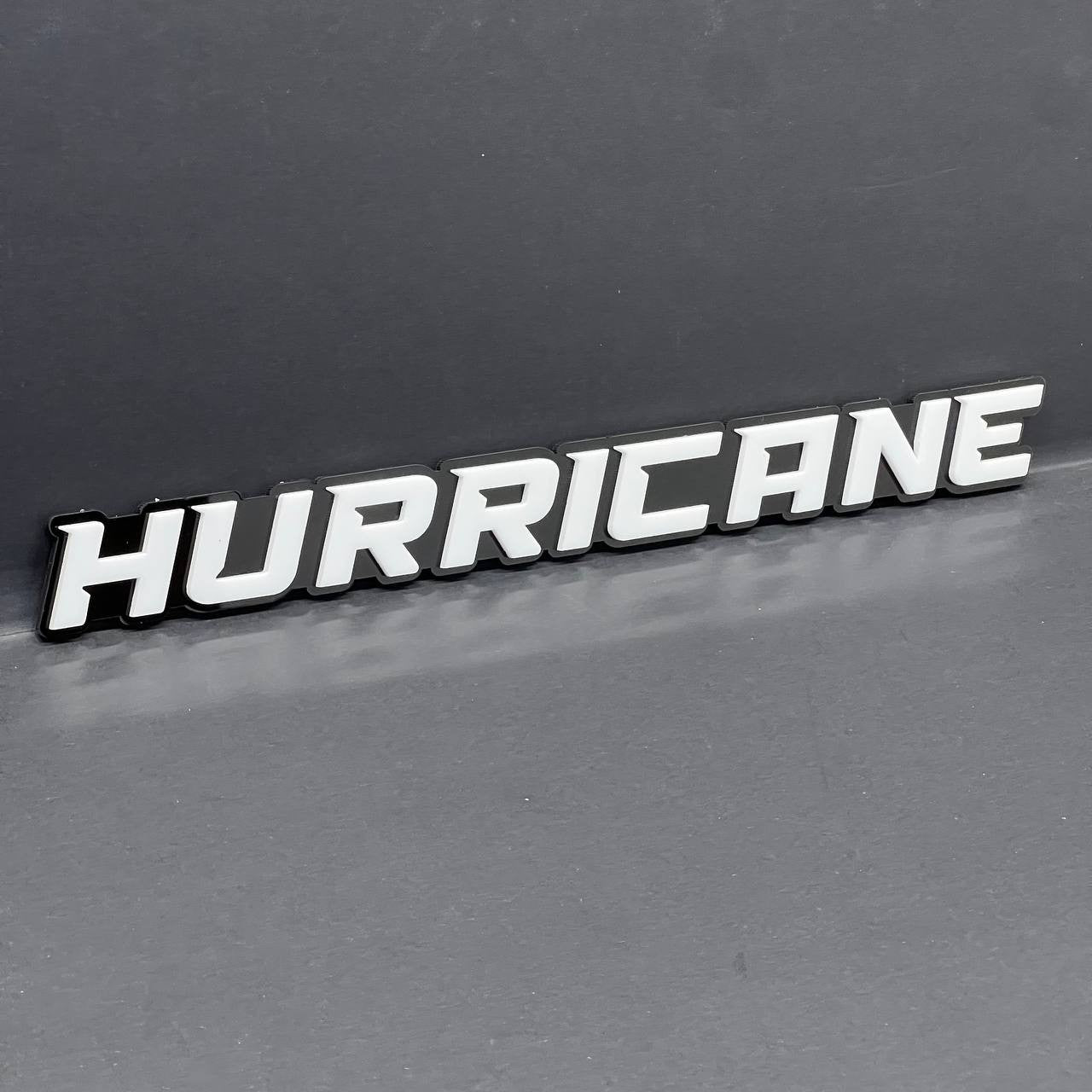 1PC HURRICANE 3D Emblem White Custom Badge Sticker for Car SUV TRUCK