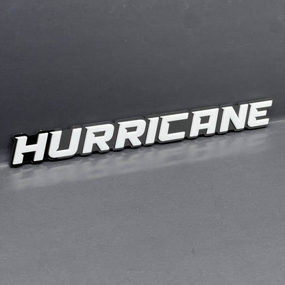 1PC HURRICANE 3D Emblem White Custom Badge Sticker for Car SUV TRUCK