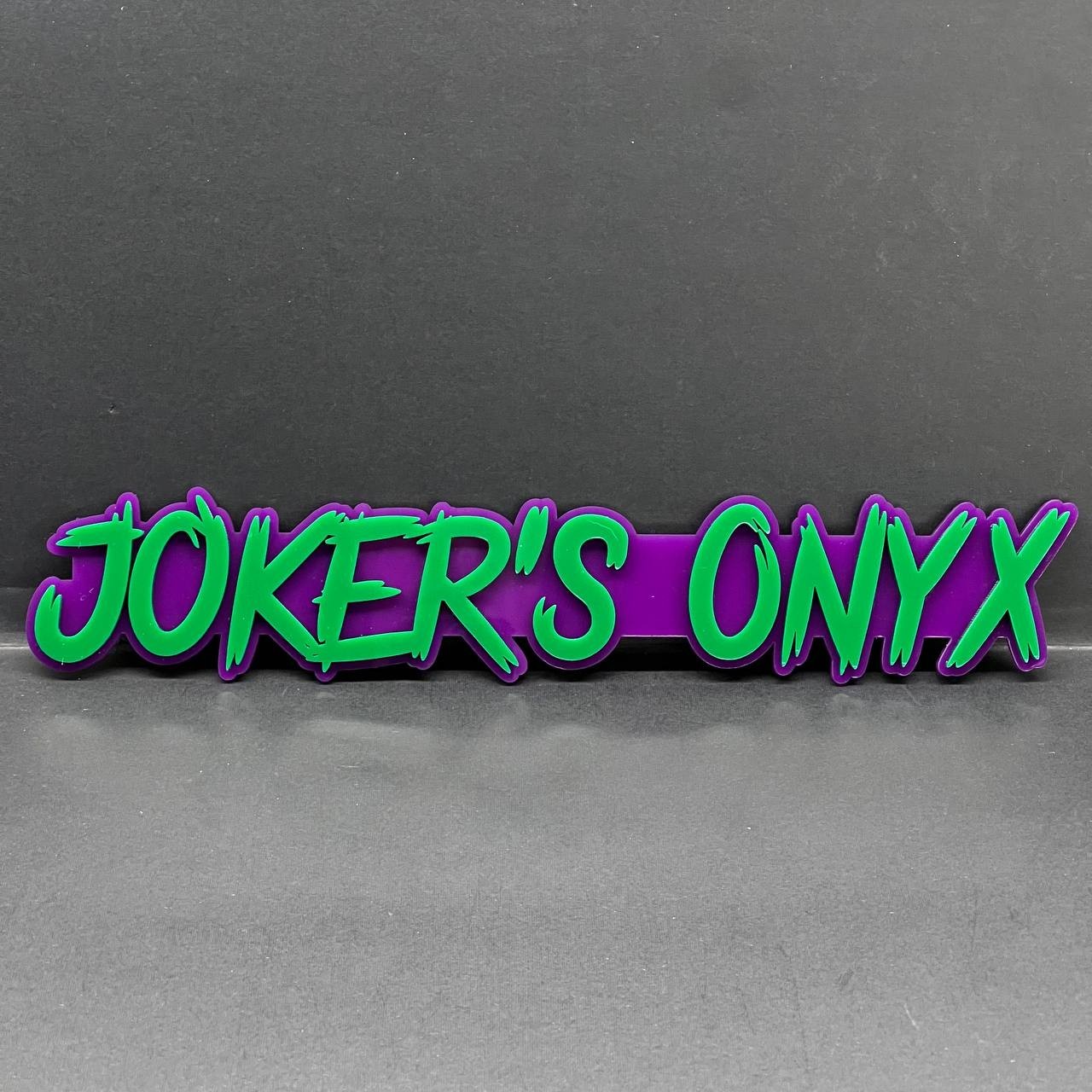 1PC JOKER'S ONYX Emblem – 3D Custom Acrylic Car Fender & Trunk Badge Decal