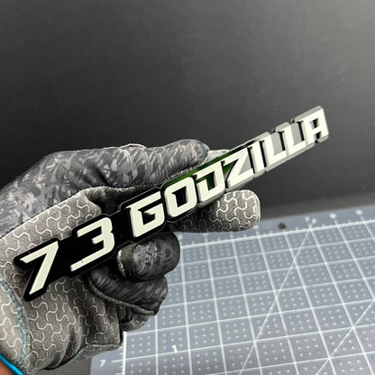 2PCS 7.3L GODZILLA Emblems Grey – 3D Fender Badges for Ford Engine Truck or SUV