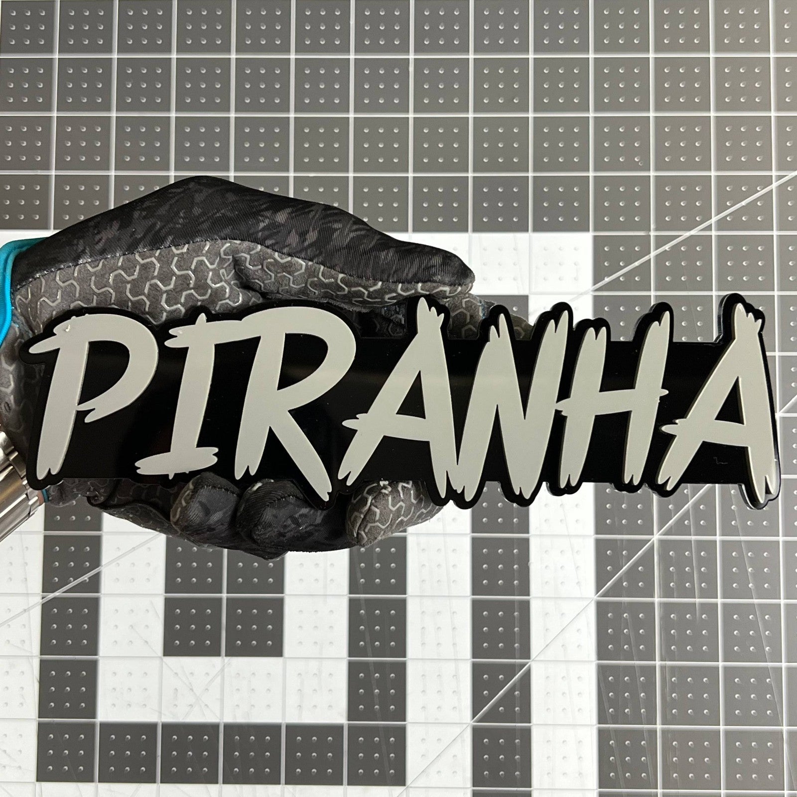 1PCS PIRANHA Emblem – Durable 3D Multicolor Acrylic Car & Truck Badge