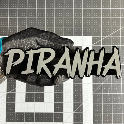 1PCS PIRANHA Emblem – Durable 3D Multicolor Acrylic Car & Truck Badge