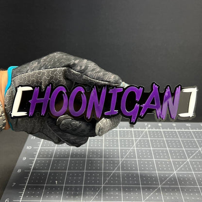 HOONIGAN 3D Emblem Set – 2PCS Multicolor Acrylic JDM Drift Car Fender Decals