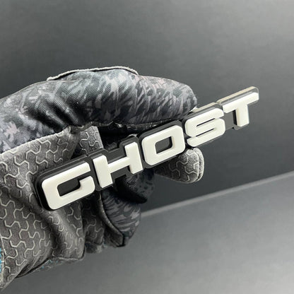 2pcs GHOST Black White Emblem Car Side Fender Grill Trunk Badge Sticker Decal