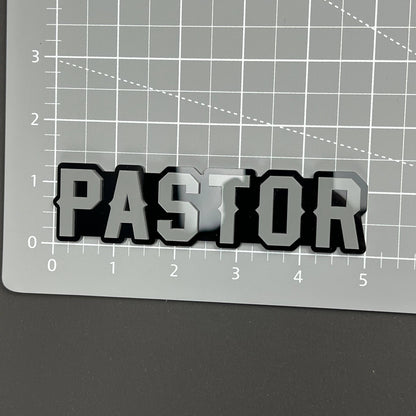 1PCS PASTOR Badge Decal – 3D Acrylic Car Truck Fender Tailgate Trunk Emblem