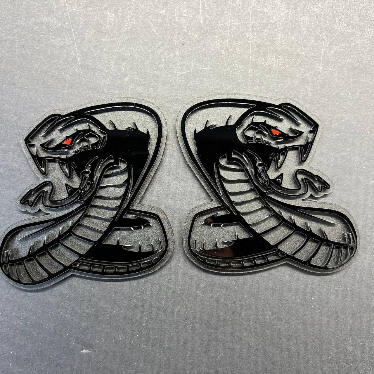 1PC Ford Mustang Shelby GT Cobra Snake Emblem – Acrylic Car Badge Decal