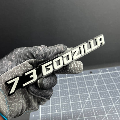 2PCS 7.3L GODZILLA Emblems Grey – 3D Fender Badges for Ford Engine Truck or SUV