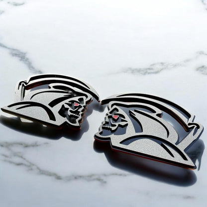 Red Eye Reaper Emblem Badge Set Matte Black Custom New