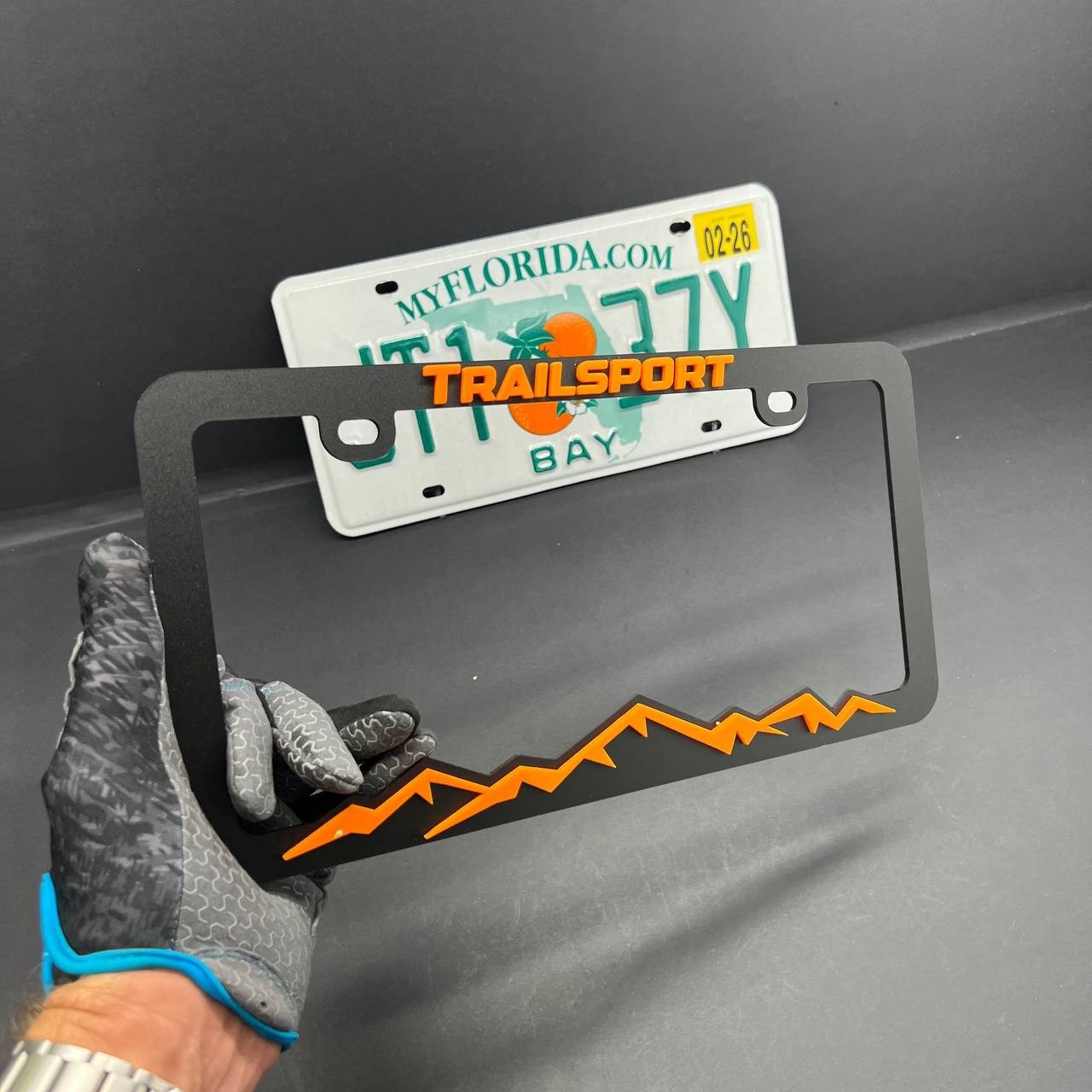 TRAILSPORT License Plate Frame Cover – Black Car Tag Frame for Truck SUV Car
