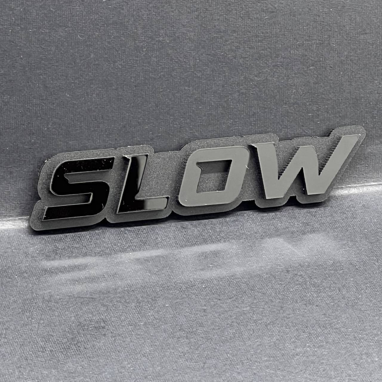 1PC SLOW BLACK 3D Emblem Custom Badge Sticker for Car SUV TRUCK