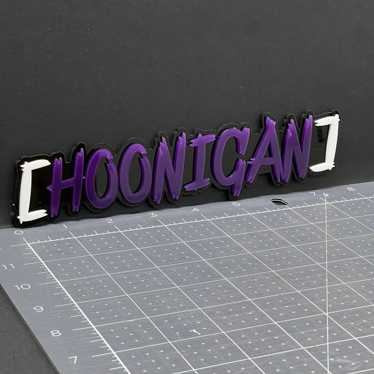HOONIGAN 3D Emblem Set – 2PCS Multicolor Acrylic JDM Drift Car Fender Decals