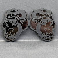2PCS Gorilla Emblems – Durable Angry 3D Acrylic Fender Badges for Vehicles