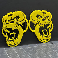 2PCS Gorilla Emblem Badges – 3D Angry Car & Truck Fender Decal Stickers
