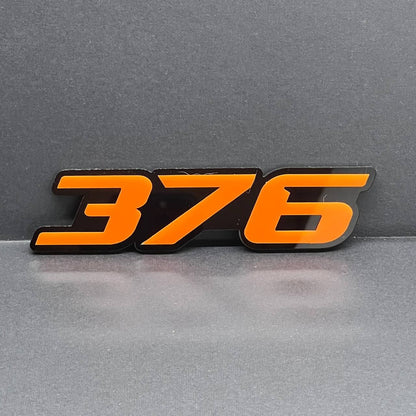 2x Orange Black 376 Hemi Emblems 376 Side Fender Badge 3D for 376 Emblem
