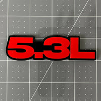 5.3L Engine 3D Acrylic Emblems – Pair of Multicolor Fender & Tailgate Badges 1pc