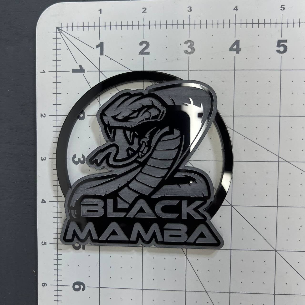 1pc Black Mamba Logo Emblem Rare 3D Acrylic Fender & Trunk Badge for Muscle Cars