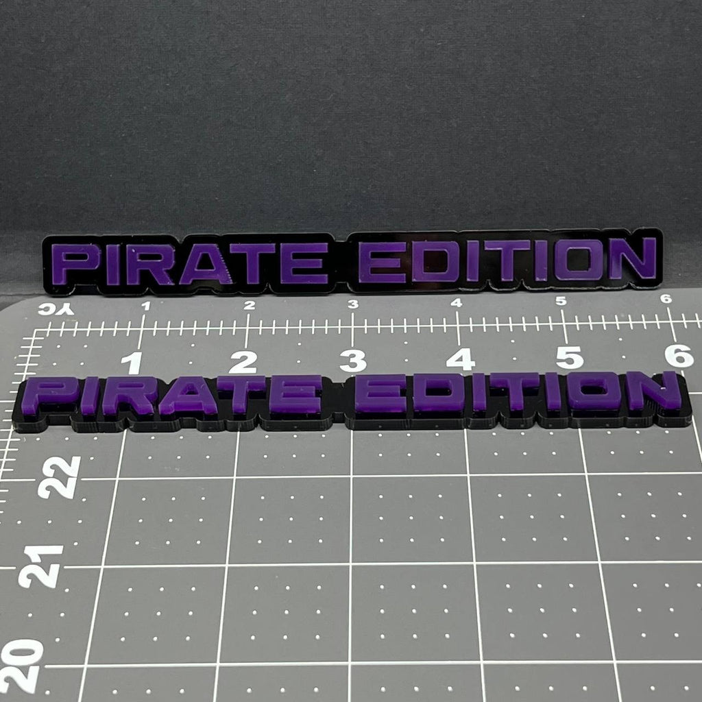 2PC PIRATE Edition Emblem – 3D Multicolor Acrylic Car Badge Decal