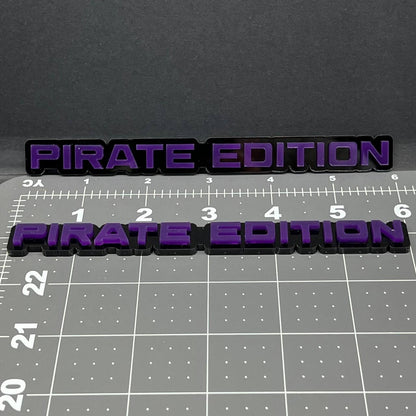 2PC PIRATE Edition Emblem – 3D Multicolor Acrylic Car Badge Decal