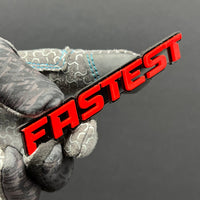 1pc FASTEST Multicolor 3D Emblem – Acrylic Fender or Trunk Car Badge