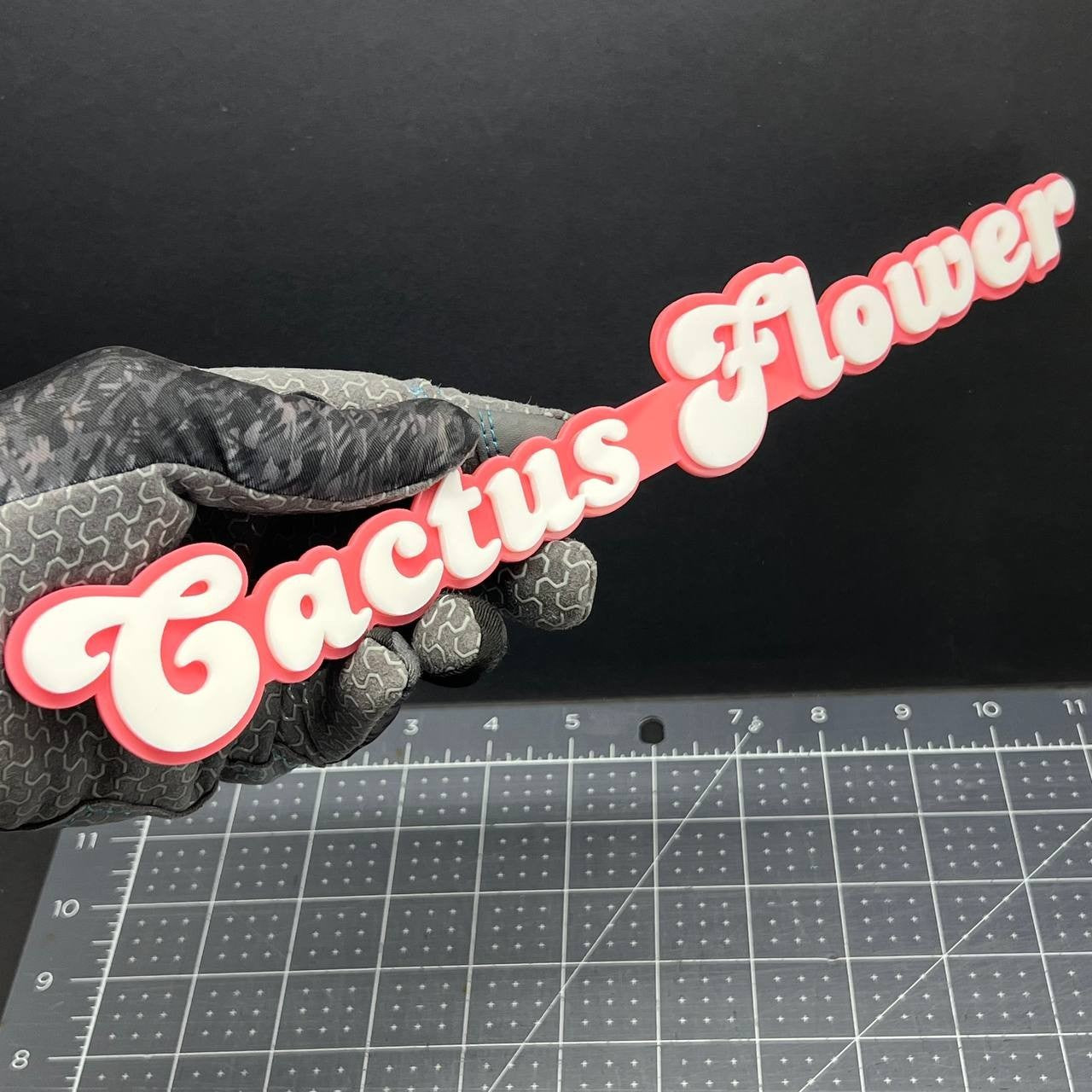 1PC Cactus Flower Badge – Custom 3D Acrylic Multicolor Emblem for Cars