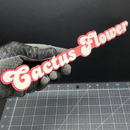 1PC Cactus Flower Badge – Custom 3D Acrylic Multicolor Emblem for Cars