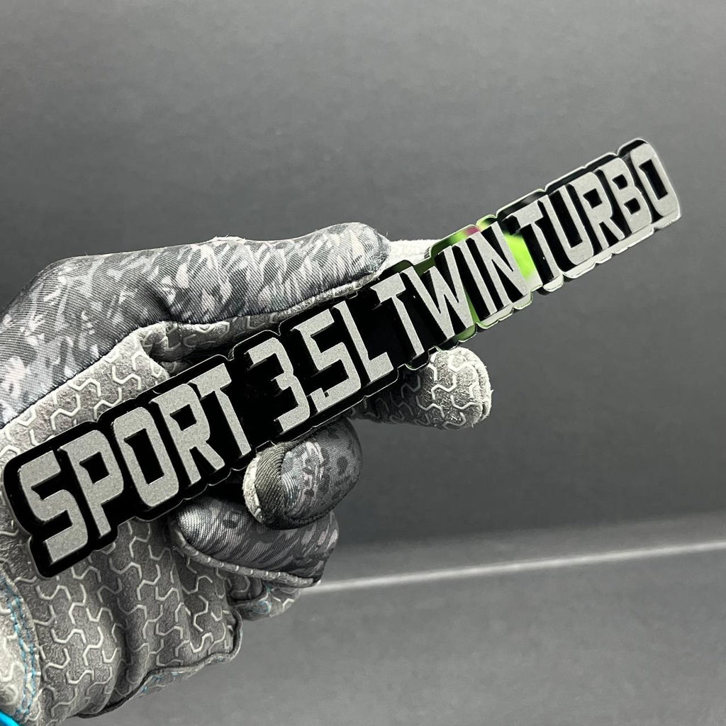 1PC SPORT 3.5L TWIN TURBO Emblem – 3D Multicolor Acrylic Car Badge Decal