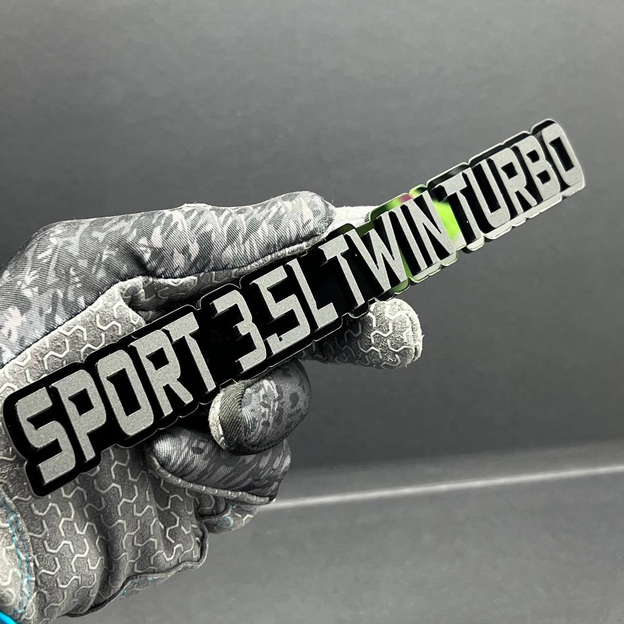 1PC SPORT 3.5L TWIN TURBO Emblem – 3D Multicolor Acrylic Car Badge Decal