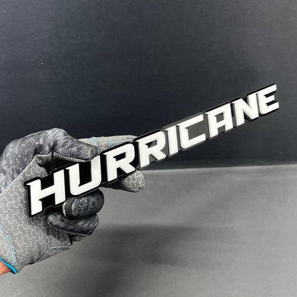 1PC HURRICANE 3D Emblem White Custom Badge Sticker for Car SUV TRUCK
