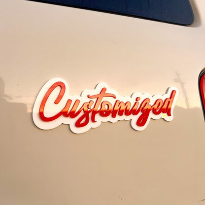 Custom Car Name Emblem Badge - Customized Text Names