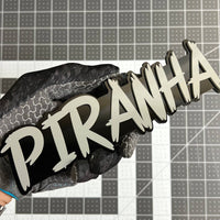 1PCS PIRANHA Emblem – Custom 3D Acrylic Multicolor Car & Truck Badge