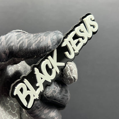 1pc BLACK JESUS Multicolor 3D Acrylic Emblem – Custom Car & Truck Exterior Badge