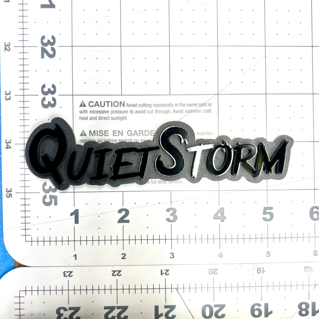 1x Quiet Storm Multicolor 3D Car Badge Easy Install Acrylic Fender & Trunk Decal