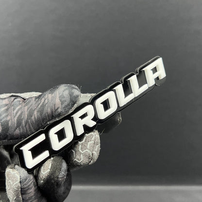 1PC COROLLA Emblem – Custom 3D Acrylic Fender & Tailgate Car Badge Decal