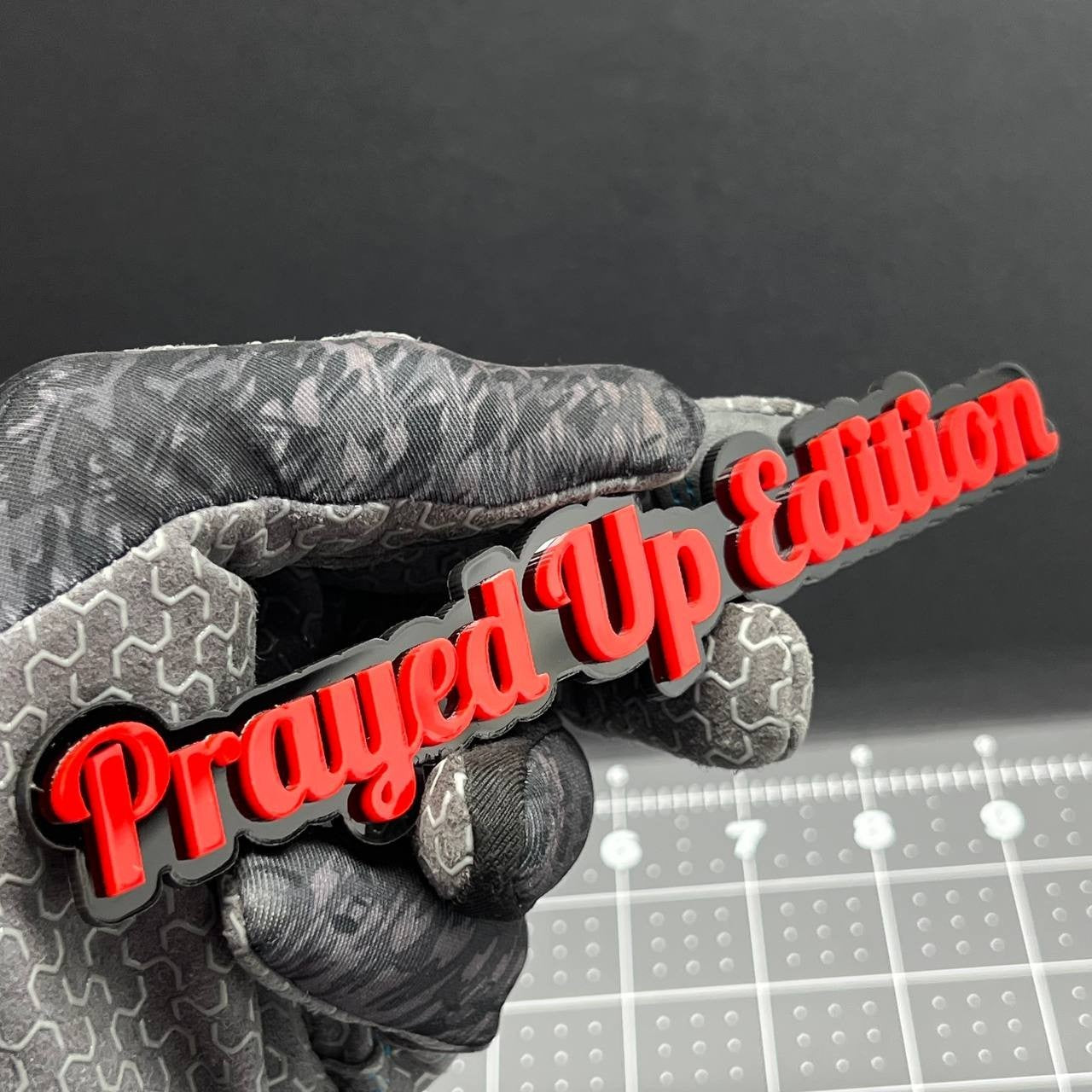 1x Prayed Up Edition Emblem 3D Multicolor Acrylic Car Badge Fender & Trunk Decal