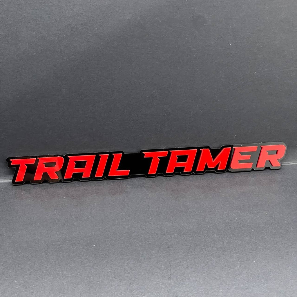 1PC TRAIL TAMER Emblem – Acrylic Tailgate or Fender Badge for Car, SUV, Truck