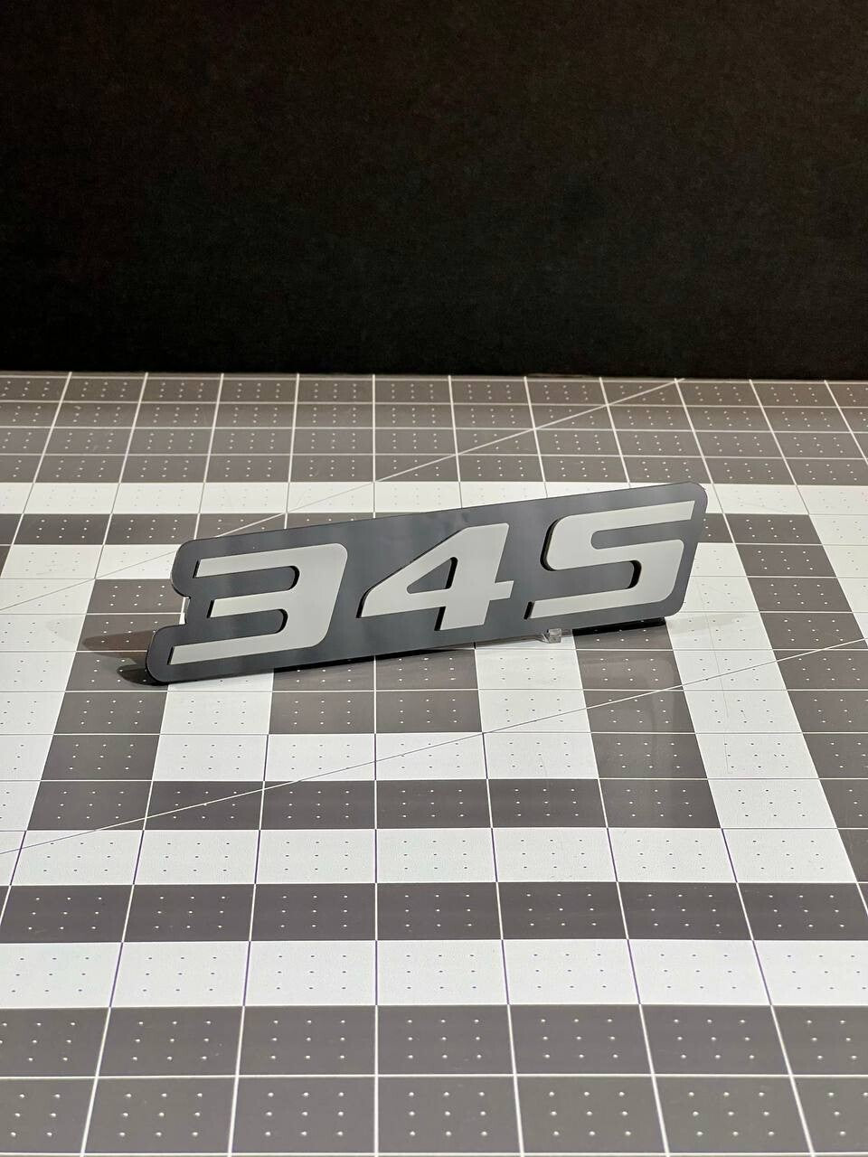 2PCS Grey Black 345 Hemi Emblems 345 Side Fender Badge 3D for 345 Emblem