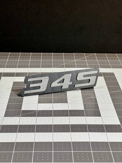 2PCS Grey Black 345 Hemi Emblems 345 Side Fender Badge 3D for 345 Emblem